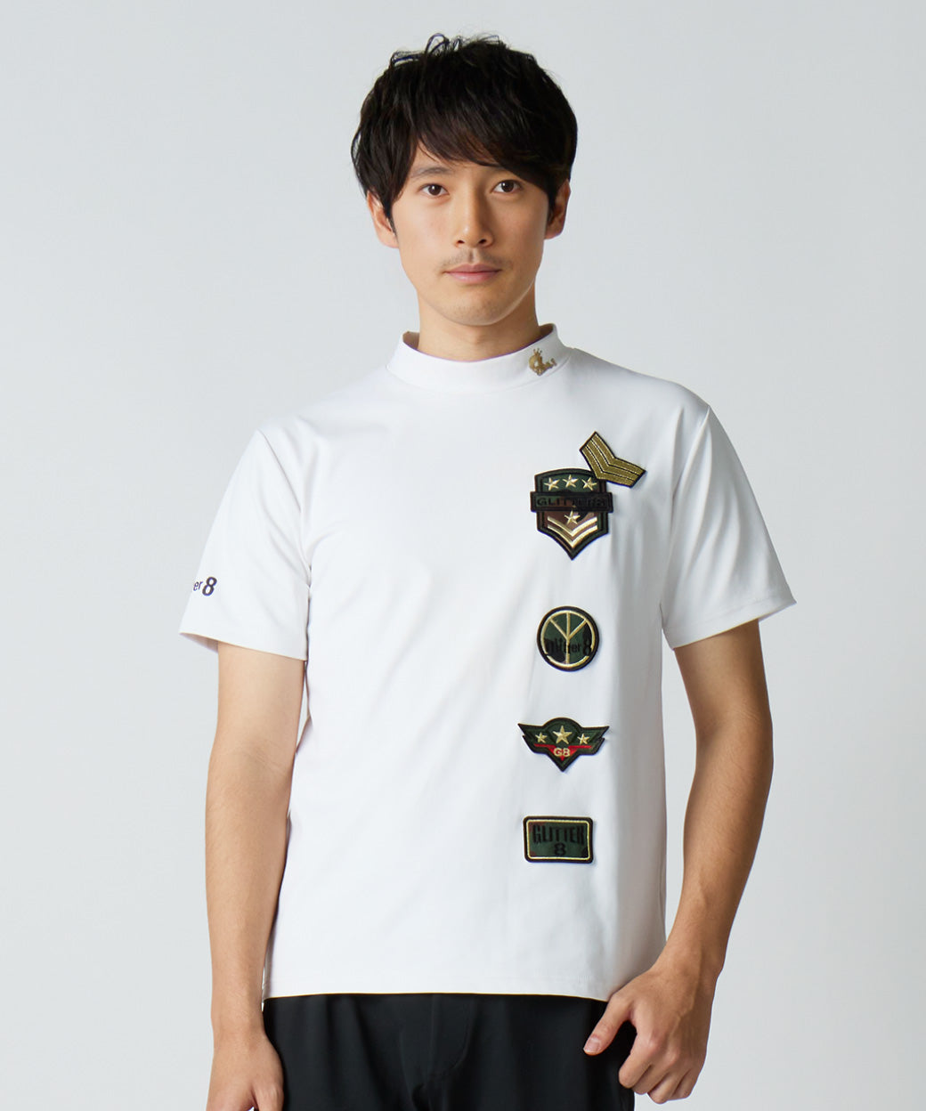GLITTER 8 モックネックTシャツ（半袖）