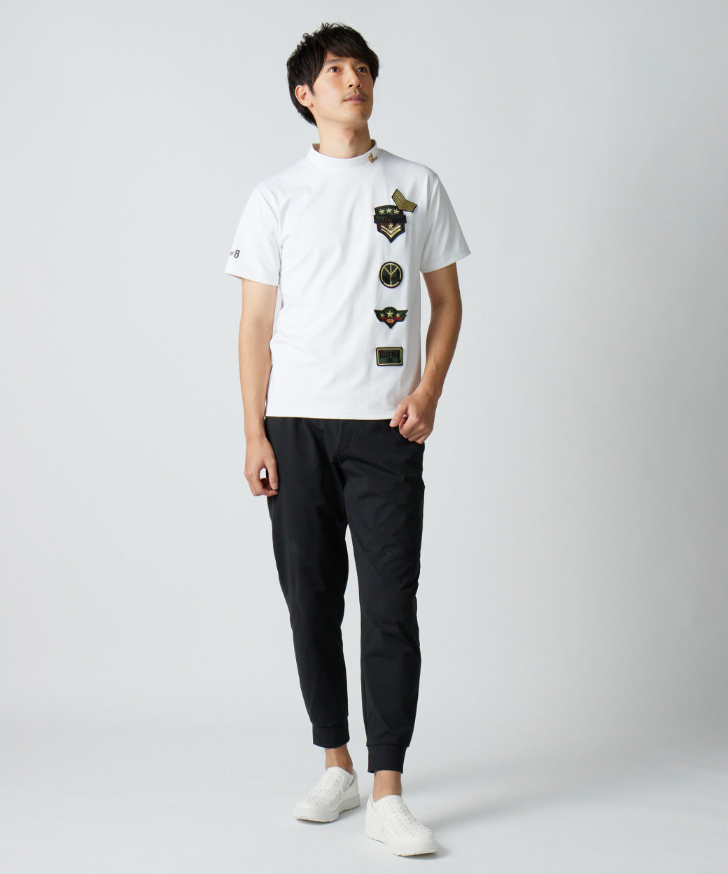 GLITTER 8 モックネックTシャツ（半袖）